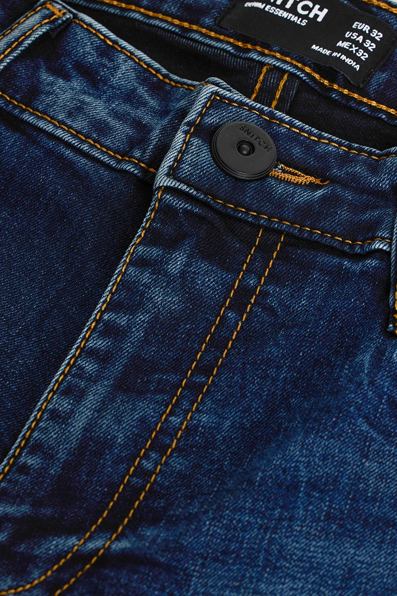 سنيتش Indigo Straight Fit Jeans